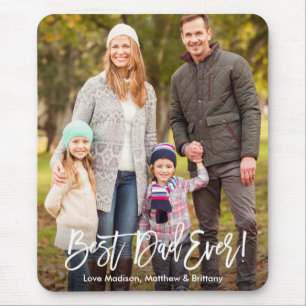 Tapis De Souris Brochure moderne Script photo meilleur papa jamais