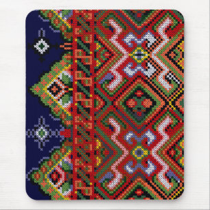 Tapis De Souris Broderie croisée ukrainienne Mousepad de point