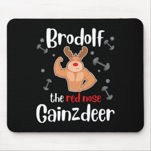 Tapis De Souris Brodolf au nez rouge Gainzdeer Hommes Gym Noël
