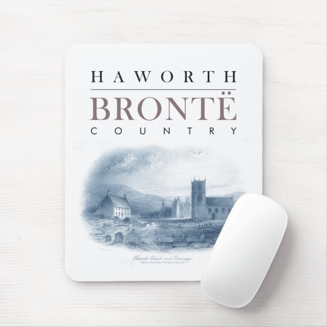 Tapis De Souris Bronte Country avec Haworth Church et Parsonage (Avec souris)