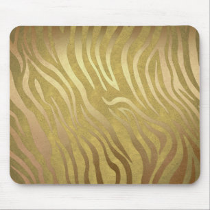 Tapis De Souris Bronze d'or Zebra Print Jungle Safari Glam