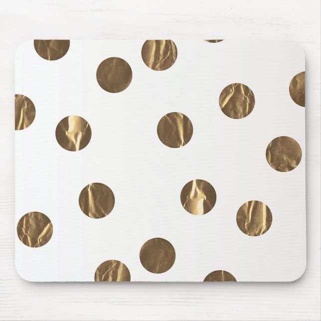Tapis De Souris Bronze Faux Brillant Points Modernes Chic Tendance (Devant)