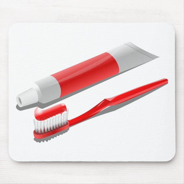 Tapis De Souris Brosse à dents et dentifrice (Devant)