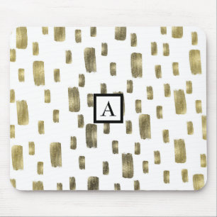 Tapis De Souris Brosse à peinture moderne or cuivre Bronze étincel