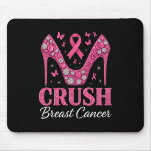 Tapis De Souris Brosse Bague Bande rose Ruban Haut Talon Cancer Aw