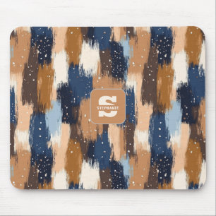 Tapis De Souris Brosses Abstraites en bleu, blanc et Brown (2)