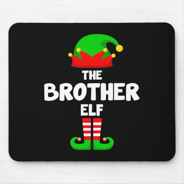 Tapis De Souris Brother Elf drôle Noël Correspondant famille Pa (Devant)