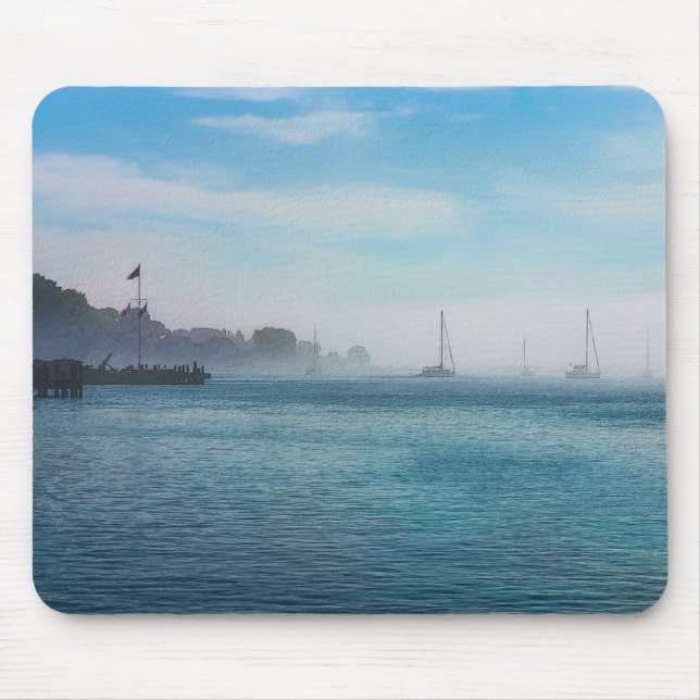 Tapis De Souris Brouillard au port de Mackinac (Devant)
