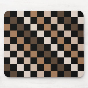 Tapis De Souris Brown À damiers noir En vichy Motif