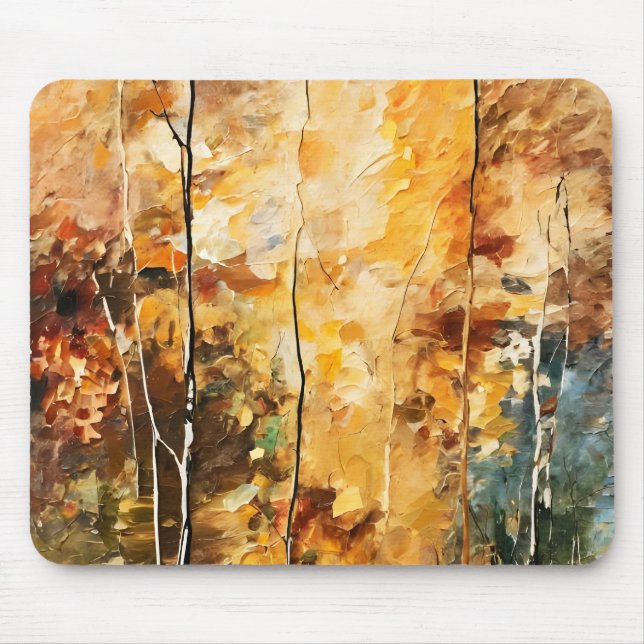 Tapis De Souris Brown Leaf Nature Serenity Art Abstrait (Devant)