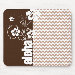 Tapis De Souris Brown Motif Chevron ; Aloha