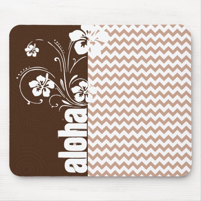 Tapis De Souris Brown Motif Chevron ; Aloha (Devant)