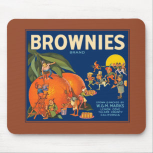 Tapis De Souris Brownies Marque Orange Crate Étiquette Mousepad