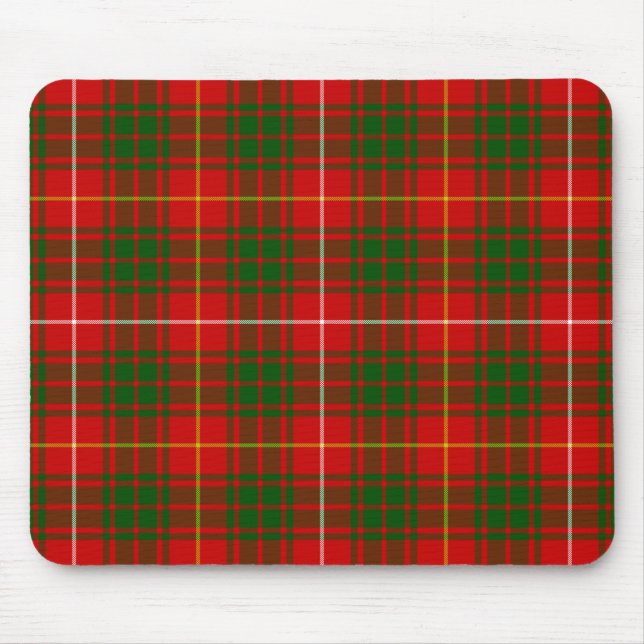 Tapis De Souris Bruce tartan rouge vert plaid (Devant)
