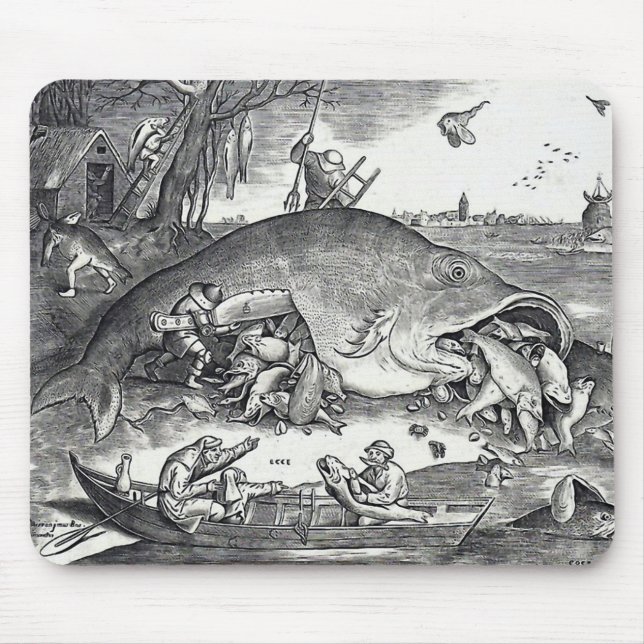 Tapis De Souris Bruegel, "Le Grand Poisson Mange Le Petit Poisson. (Devant)
