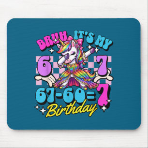 Tapis De Souris Bruh 67-60=7 7e anniversaire licorne fille enfant