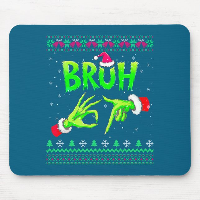 Tapis De Souris Bruh 67 Christmas Ugly Sweater Six Seven Meme 6 7  (Devant)