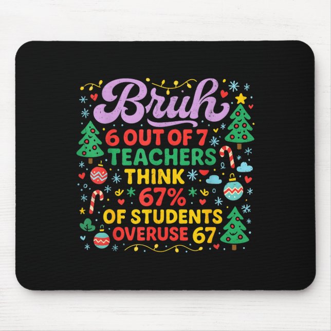 Tapis De Souris Bruh 6 Out Of 7 Teachers 67 Percent Students Meme  (Devant)