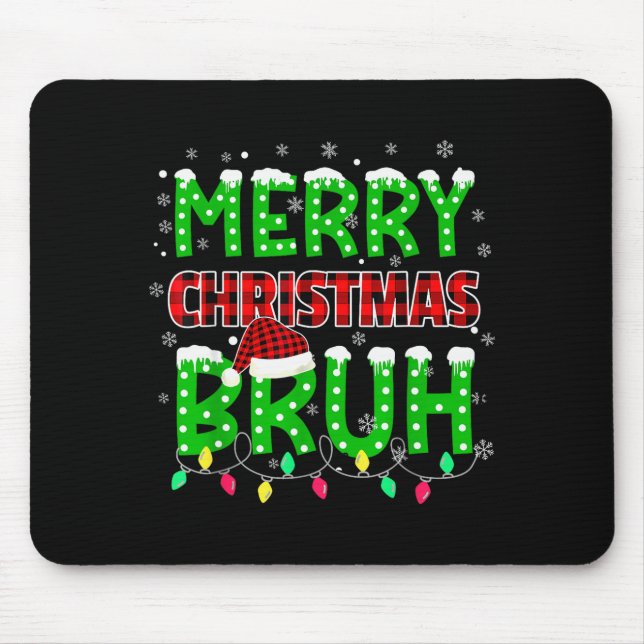 Tapis De Souris Bruh Christmas Red Plaid Teens Boys Kids Xmas Paja (Devant)