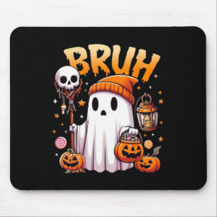 Tapis De Souris Bruh Ghost Halloween mignon Ghost Tricot Ou Traite