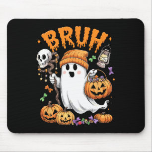 Tapis De Souris Bruh Ghost Halloween mignon Ghost Tricot Ou Traite