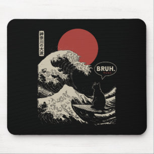 Tapis De Souris Bruh.' La Grande Vague Kanagawa Drôle de Surf Japo