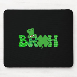 Tapis De Souris Bruh Mème Drôle St Patricks Day Trèfle Irlandais