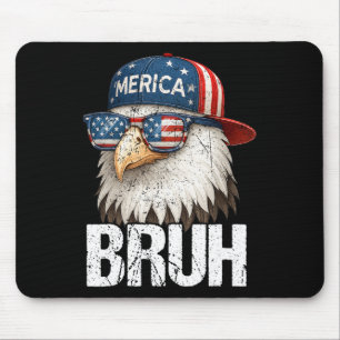 Tapis De Souris Bruh Quatre 4 Juillet Aigle Américain Patriotique