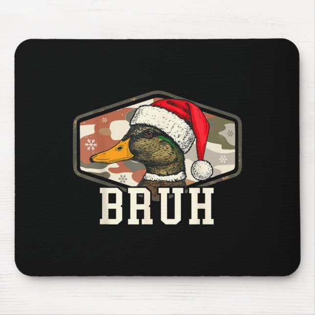 Tapis De Souris Bruh Santa Duck Hunting Camo Hat Men Women Kids Xm (Devant)