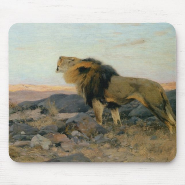Tapis De Souris Brullender Lowe In Steiniger Stepp (Devant)