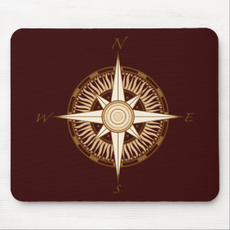 Tapis De Souris Brun antique Mousepad de boussole