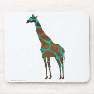 Tapis De Souris Brun de girafe et copie turquoise