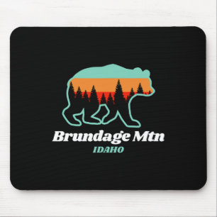 Tapis De Souris Brundage Mountain Idaho Ski Snowboard Ours