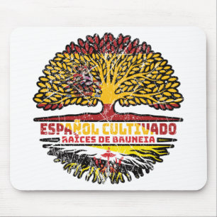 Tapis De Souris Brunei Brunéien Espagnol Espagne Drapeau Racines d