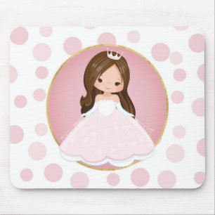 Tapis De Souris Brunette Pink Princess