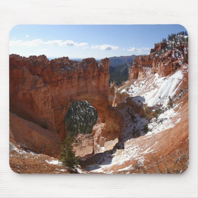 Tapis De Souris Bryce Canyon Pont naturel Paysage neigeux Photo (Devant)