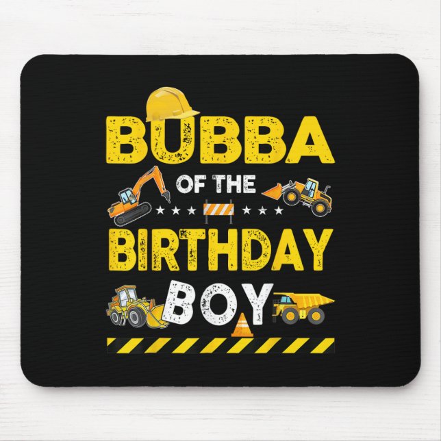 Tapis De Souris Bubba De L'Anniversaire Boy Construction Ouvrier B (Devant)