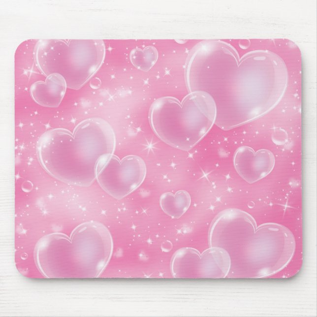 Tapis De Souris Bubble rose Coeurs mignonne Girly 90's Style Desig (Devant)