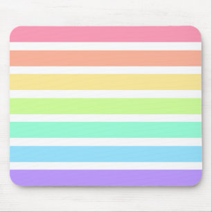 Tapis De Souris Bubblegum arc-en-ciel et bandes blanches