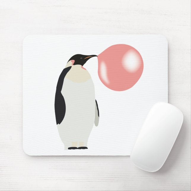 Tapis De Souris Buble Gomme Penguin soufflant bulle (Avec souris)