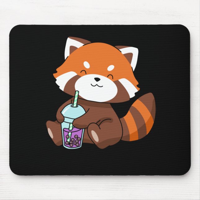 Tapis De Souris Buble Tea Gift Girl Red Panda Boba Tea Bubble Tea (Devant)