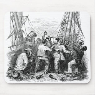Tapis De Souris Buccaneers vintages et un navire pirate naufragé