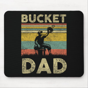 Tapis De Souris Bucket Papa Softball Papa Baseball Drôle Entraîneu