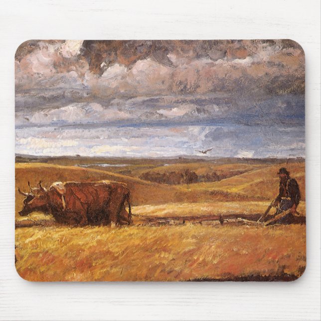 Tapis De Souris Buffalo Bones labourés par Harvey Thomas Dunn (Devant)