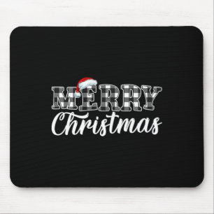Tapis De Souris Buffle de Noël Plaid Noir et Blanc pour les hommes
