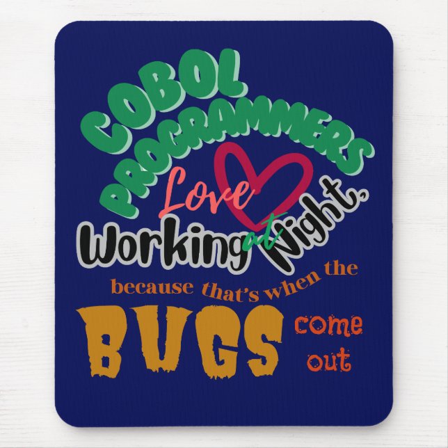 Tapis De Souris Bugs Cobol Apparaît Tard La Nuit (Devant)