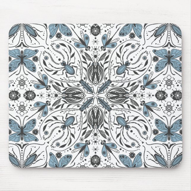 Tapis De Souris Bugs, noir et bleu (Devant)