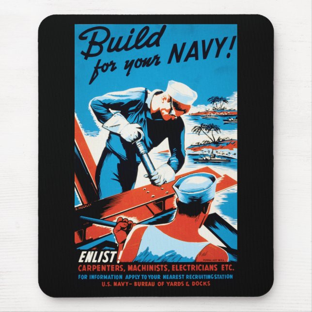 Tapis De Souris Build For Your Navy (Devant)