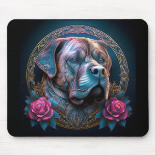 Tapis De Souris Bull Mastiff Passe Par Un Portail De Temps