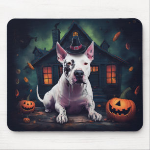 Tapis De Souris Bull Terrier Citrouille Halloween effroi